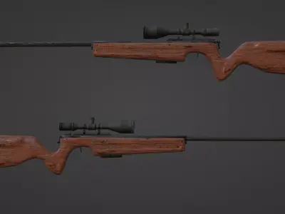 Rifle with scope Low-poly 3D model