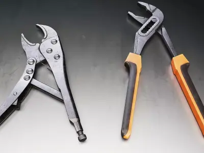 Adjustable Pliers Tool Set 3D Model Low-poly 3D model