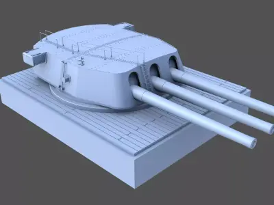 406mm Mark I triple turret - Personal license - 1-72 scale 3D print model
