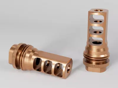 SilencerCo ASR Muzzle Brake Heat Treat Low-poly 3D model