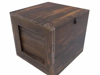 Wooden Crate  box PBR 3d model Low-poly 3D model