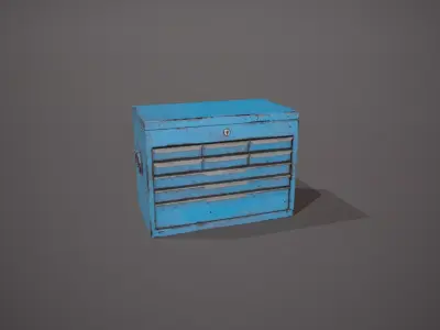 Blue Tool Chest Low-poly 3D model
