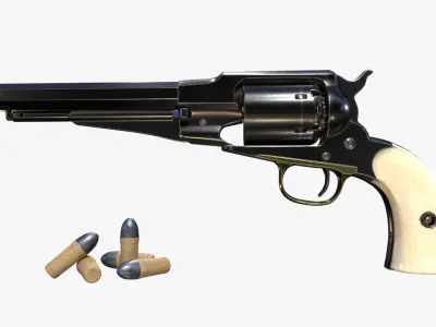 Remington Model 1858 Low-poly 3D model