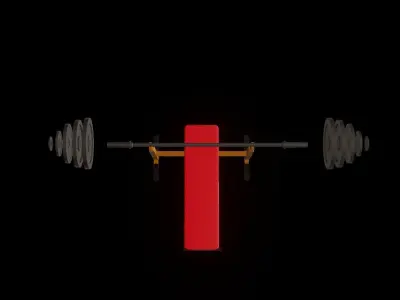 Low Poly bench press Free low-poly 3D model