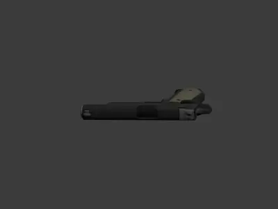 Low Poly 1911 Pistol Game Ready Handgun Low-poly 3D model