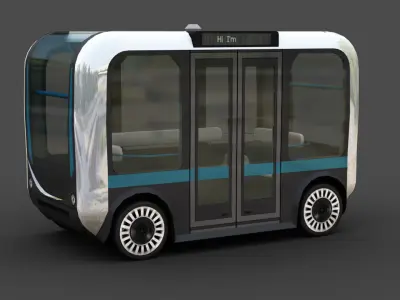 e-Shuttle with interior Pack 1 Low-poly 3D model