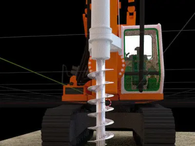 construction driller model 3D model