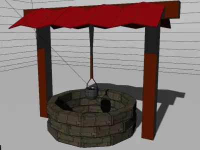 Water Place Sumur Low-poly 3D model