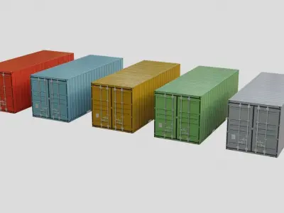 Containers Ultra Low Poly Low-poly 3D model
