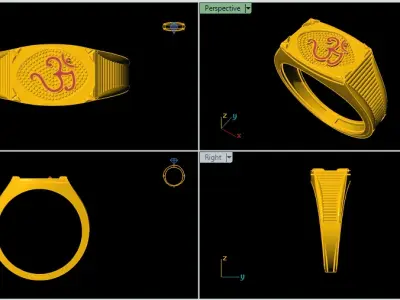 Om Finger Ring-003 3D print model