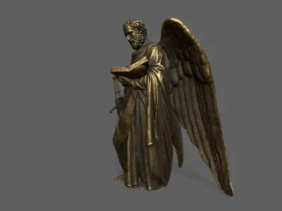 Old Man Statue Low-poly 3D model 6