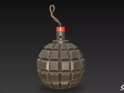 Grenade Classic Low-poly 3D model