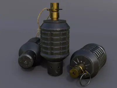 Type 91 Hand Grenade Low-poly 3D model