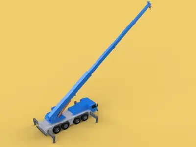 EXTENDED TELESCOPIC BOOM LONG REACH MOBILE CRANE CRAWLER TRUCK 3D model