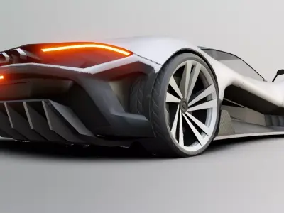 Game-Ready Sports Car 3D Model Low-poly 3D model