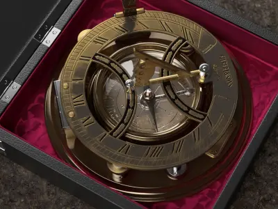 Compass Antique Brass Sundial  3D model