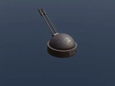 Double-barreled small-caliber gun in the bunker type 3D model