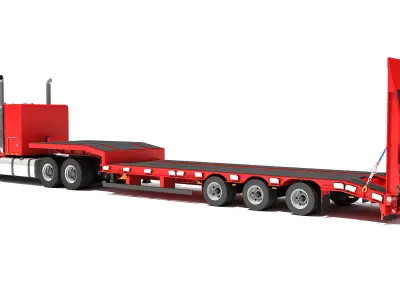Truck with Platform Trailer 3D model order
