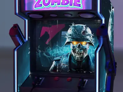 zombie shooting game machine Low-poly 3D model