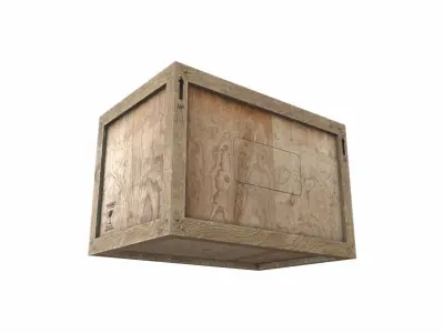 Old Wooden Cargo Crate 1 PBR Low-poly 3D model