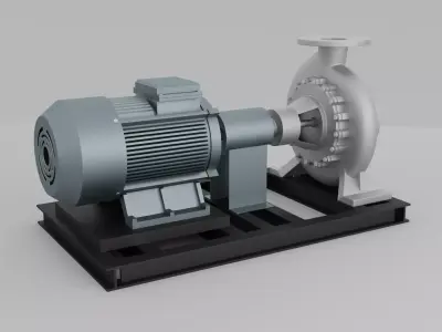 Industrial Centrifugal Pump Lightweight Visual Model 3D model