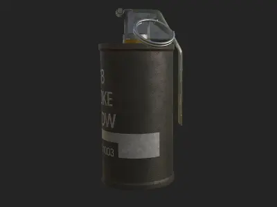 M18 Smoke Grenade  PBR Low-poly and High-poly 3D model Low-poly 3D model