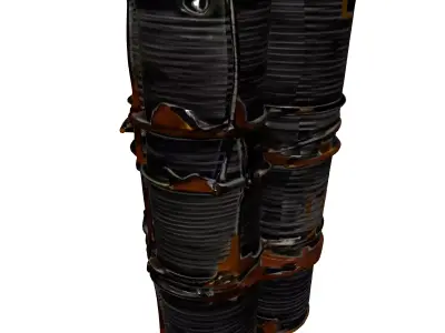 Rusty Stacked Tin Cans Prop Low-poly 3D model