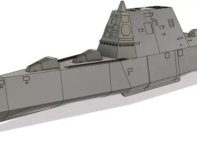 USS Zumwalt DDG 1000 - RC Model 1-96 Scale 3D print model