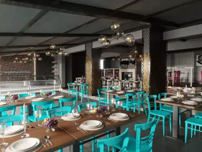 Restaurant Scene 01 3D Model 3D model