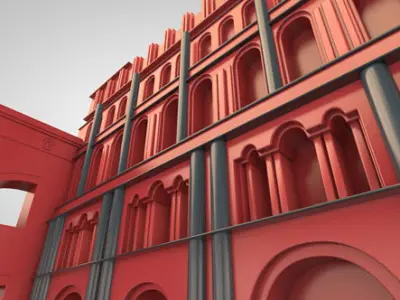 Taq Kasra Persian Temple and Palace Low-poly 3D model