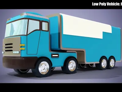 Low Poly Vehicle -  HGV Truck Low-poly 3D model
