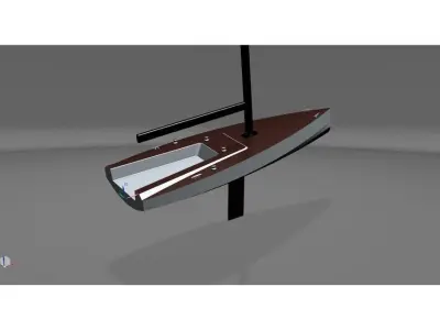 Sailing yacht hull surface 850 Free 3D model