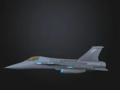 Futuristic Sci-Fi Jet Fighter 3D Model  Low-poly 3D model