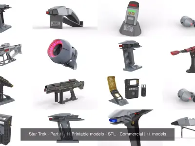Star Trek - Part 1 - 11 Printable models - STL - Commercial 3D Model Pack