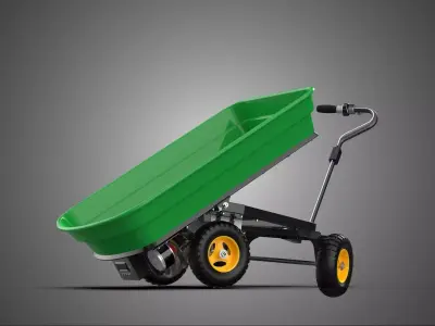 ELECTRIC MOTOR HAND CART TROLLEY WAGON DUMP TRAILER WHEELBARROW 3D model