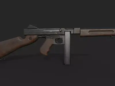 M1A1 Thompson SMG Low-poly 3D model