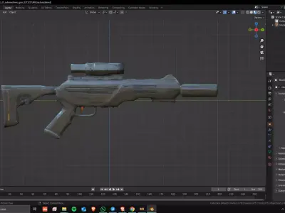 Sci-Fi Assault Rifle 07 Low Poly Game Ready Asset 3D model