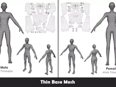 Base Mesh Pack - Shape Base Mesh Low-poly 3D model purchase