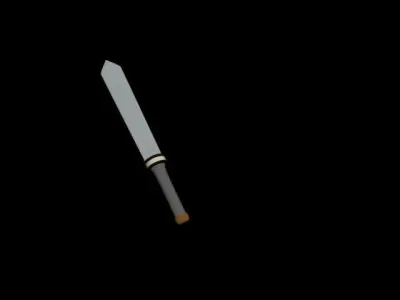 Sword Low-poly 3D model lamp with metal rod hanging from it Free 3D model