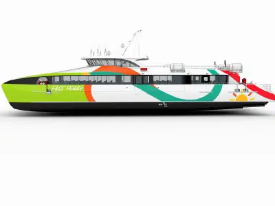 High speed catamaran ferry 3D model