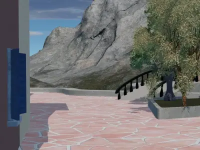Venetian River Scene 3D model