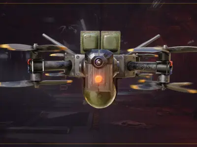 Kamikaze Drone Low-poly 3D model