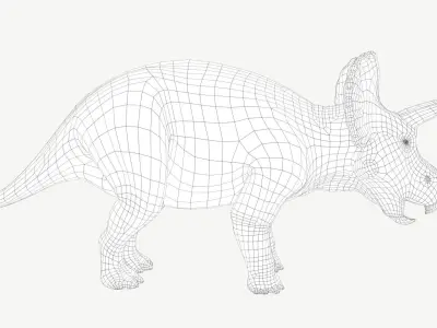 Triceratops dinosaur Low-poly 3D model 2