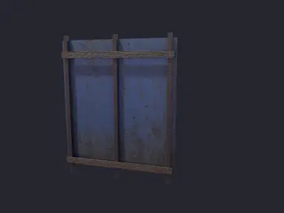 Fence Wood Low-poly 3D model