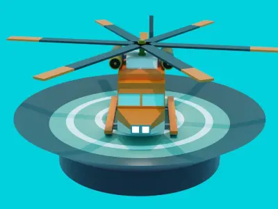 helicopter Low-poly 3D model by IBADQURESHI from CGTrader (Low-poly)