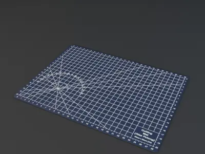 Realistic Industrial Cutting Mat  with 6 Color PBR Textured Low-poly 3D model