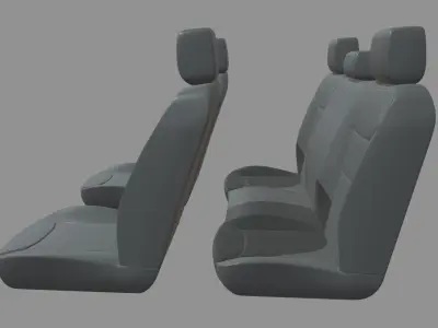 Car Seat 014 Low-poly 3D model