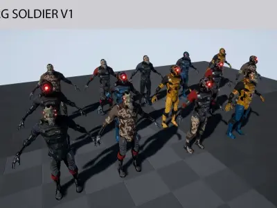 Cyborg Soldier V1  ue4 asset 3D model