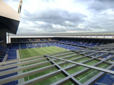 Goodison Park - Everton Stadium  Low-poly 3D model