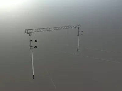 High voltage line Low-poly 3D model
